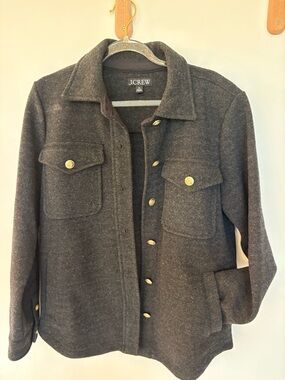 J Crew charcoal grey wool shacket